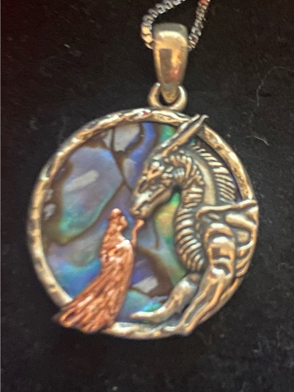 Dragon Queen Pendant Necklace with 20” silver chain